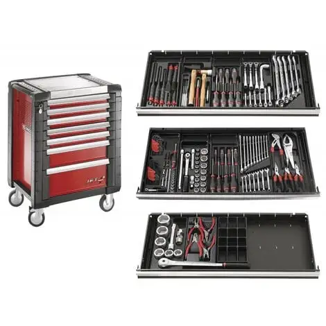 Composition Poids Lourd + Servante Rouge FACOM 7 Tiroirs 3 Modules - JET.7M3PLPF 1 Composition Poids Lourd + Servante Rouge FACOM 7 Tiroirs 3 Modules - JET.7M3PLPF