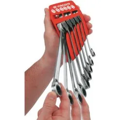 FACOM Jeu De 6 Clés Polygonales à Cliquet Tête 15° Sur Support -FACOM Soldes Boutique 36495017 4